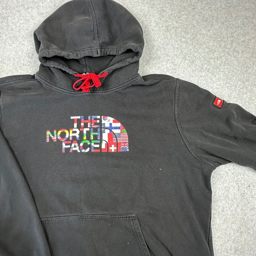 The North Face Mens International Collection Flag Logo Hoodie Black XL